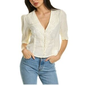 Free People Laurie Embroidered Blouse